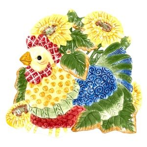 Fitz & Floyd 'Just Us Chicks' Canapé Plate Vintage 1980's